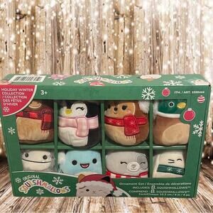 SQUISHMALLOWS 4” 2022 Holiday Winter Plush Ornament Set - 8PK. Elvita, Avery NEW